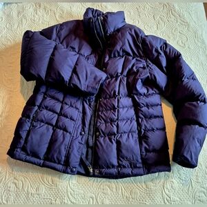 LL Bean DownTek Down Puffer Jacket Womens Size M Navy Blue Pertek Classic 295967
